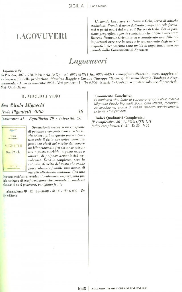 Recensione Luca Maroni 2009 Lagovuveri