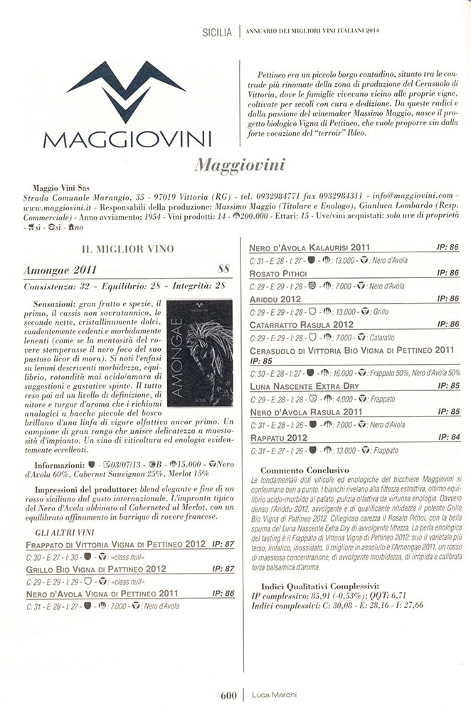 Recensione Luca Maroni 2014 Maggiovini