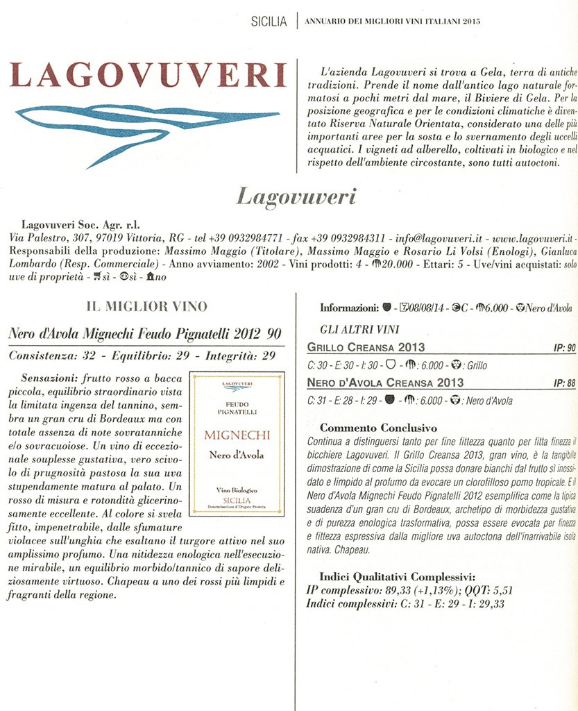 Recensione Luca Maroni 2015 Lagovuveri