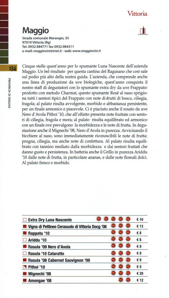Recensione Vini di Sicilia 2012 - Maggiovini